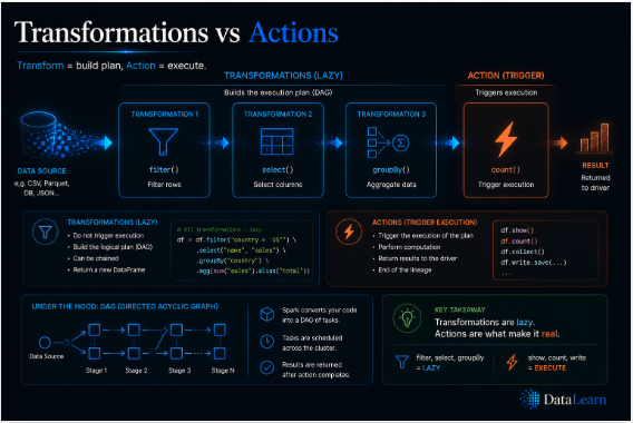 Transformations vs actions in Spark